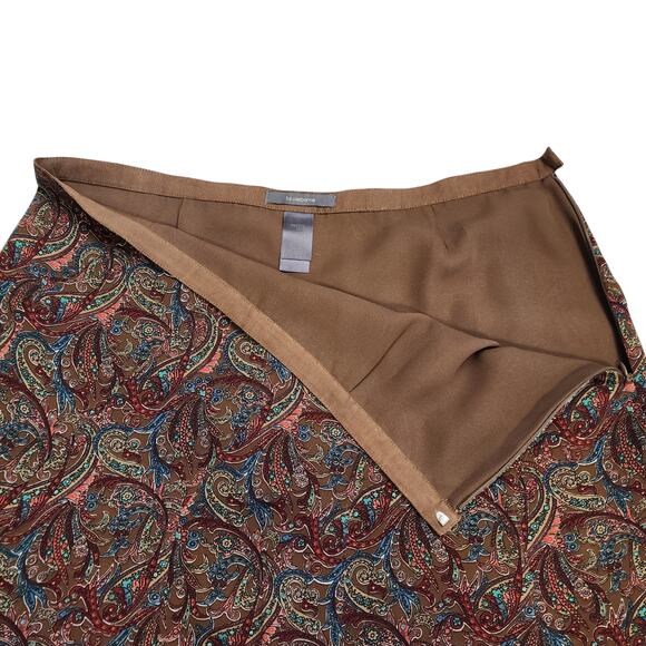 Liz Claiborne Womens Asymmetrical Paisley Print Midi Skirt Size 12 Petite Brown - Picture 6 of 11